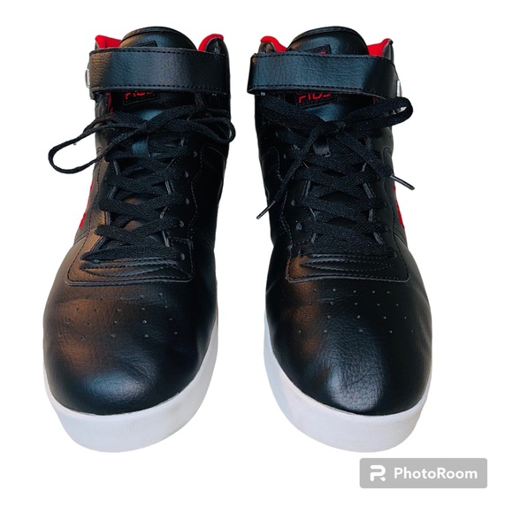 FILA VULC 13 MENS RED AND BLACK HI TOP SNEAKERS - Picture 3 of 8